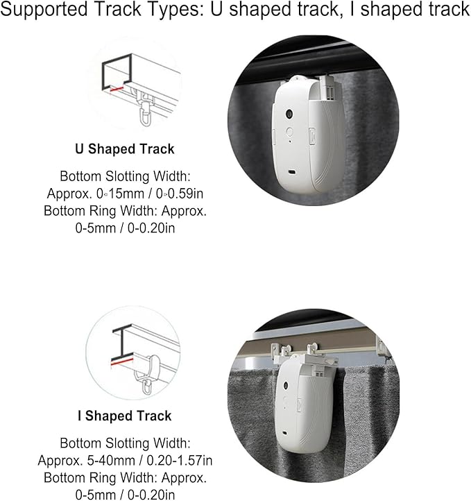 VELATEMOR Remote Control Smart Curtain Controller Energy Efficient for U Track I Track Curtains