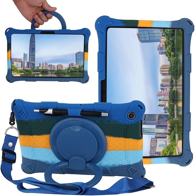 Case for Alldocube iPlay 50 /iPlay 50Pro 10.4-inch Tablet 360° Rotating Stand/Shoulder Strap Adjustable Stand Child-Friendly Case (Black)