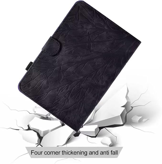 Case for Amazon Fire HD 8 &amp 8 Plus (12th/10th Generation 2024/2022/2020 Release) Pen Holder Premium PU Leather Stand Cover with Smart Auto Wake/Sleep Green Tress