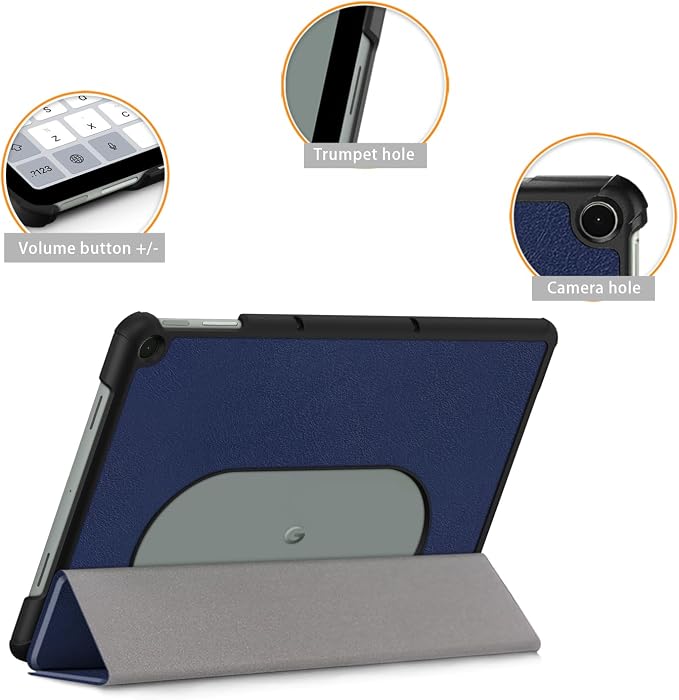 Case for Google Pixel Tablet 11inch 2023 Release Folio Slim Cover Lightweight Hard Shell Protective Case with Multi-Angle StandBlack