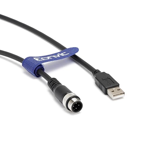 Industrial M12 4 Pin A Code Female to USB 2.0 Male Data Connection Cable High Flex Shielded Moulded IP67 Waterproof Cable