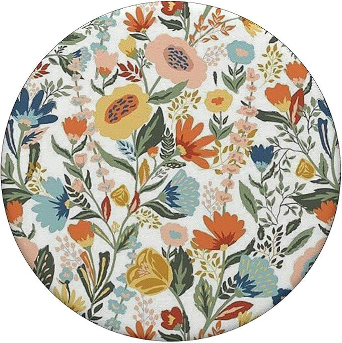 Cute Floral Teal Hibiscus Pattern On White Pop Mount Socket PopSockets Adhesive PopGrip