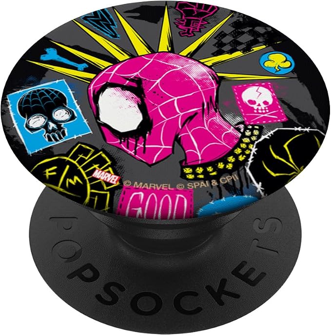 Marvel Spider-Man: Across The Spider-Verse Spider-Punk Head PopSockets Adhesive PopGrip