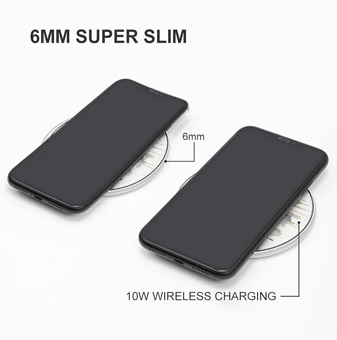 Watercolor Cow and Daisy Flower Wireless Charger 10W Fast Charging Pad Anti-Slip Qi Certified Wireless Charging Pad Charging Station Portable Phone Charger for All Wireless Charging Smartphone