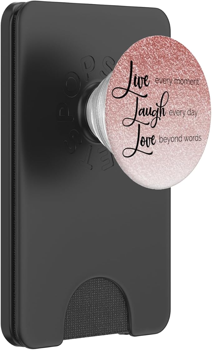 Rose-Gold Live Laugh Love PopSockets Adhesive PopGrip