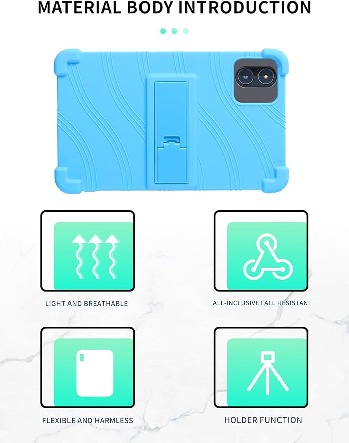 Case for Zuleisy E8A Android 15 Tablet 8.7 inch，WUNIAK Shock Proof Lightweight Stand Rubber Shell Protective CoverKids Friendly Soft Silicone Adjustable Stand CoverBlack