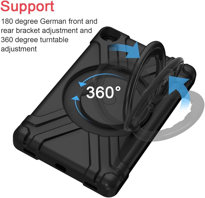 AKABEILA Compatible with Amazon Fire HD 8 2020/2022 Tablet Case，Rugged Kids Case with Stand Lightweight Shockproof Kids Friendly Tablet Cover Black