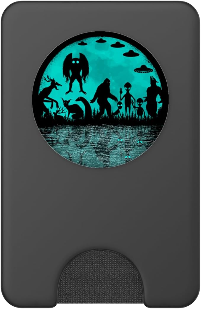 Bigfoot Loch Ness Monster Mothman and Alien Funny Cryptid PopSockets PopGrip for MagSafe