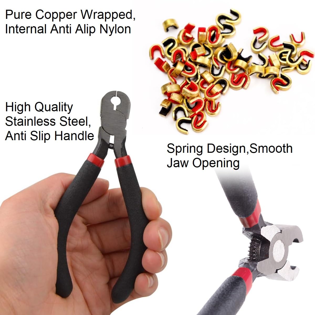 AHOSOUTLY Archery Bow String Nocking Points Set with T Square Ruler Nocking Buckle Pliers and 8pcs Nocking Buckle Set,for Recurve and Compound Bowstring Accessories…
