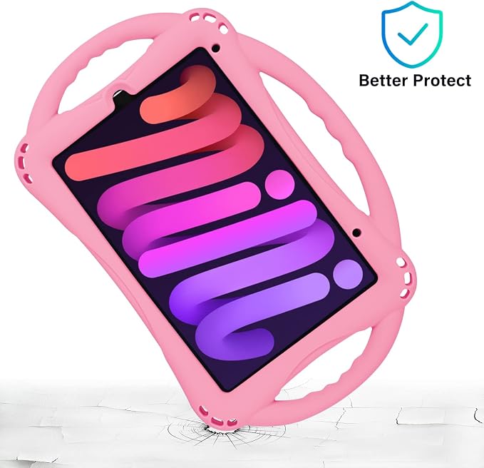 TopEsct Kids Case for iPad mini 7 (A17 Pro) 2024 /iPad Mini6 2021 Shockproof Silicone Cover with Handle Stand for 8.3 iPad mini 6th/7th GenBlue