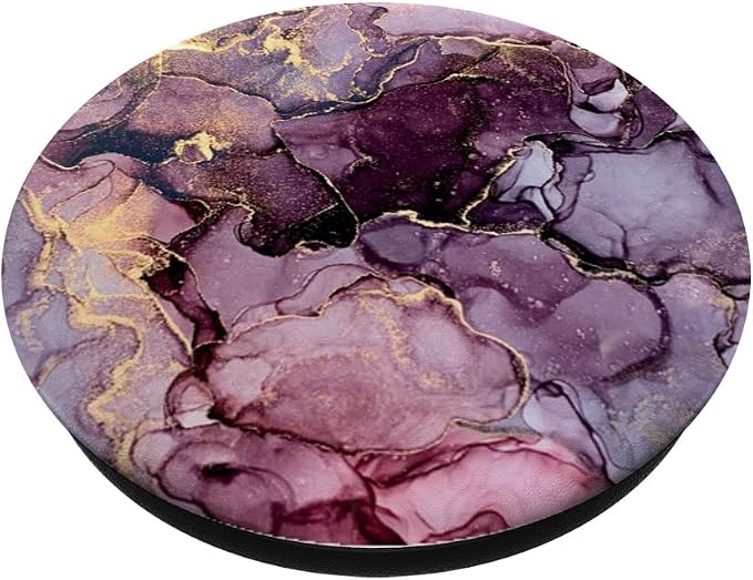 Cool Purple-Gold Landscape Natural-Marble PopSockets Adhesive PopGrip