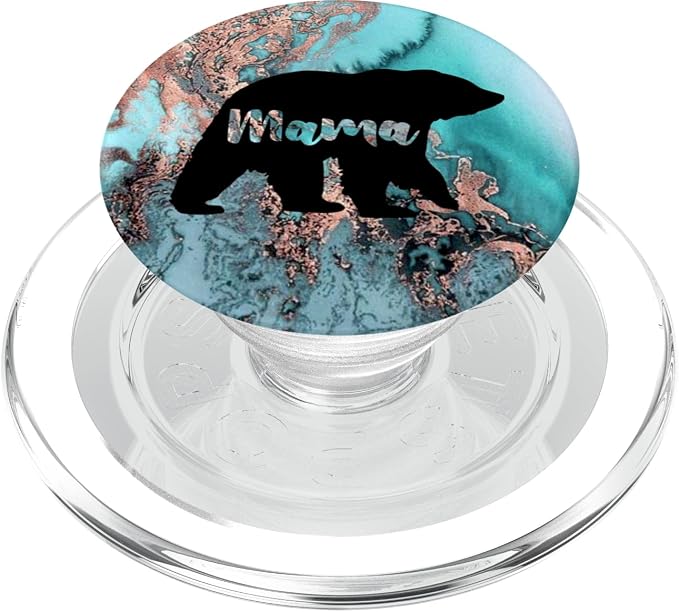 Teal Rose Mama Bear Watercolor PopSockets Adhesive PopGrip