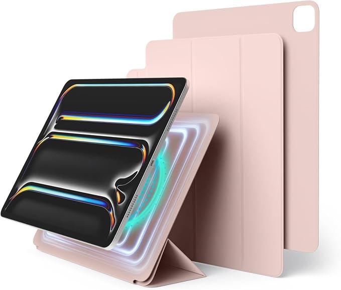 elago Magnetic Folio Case for iPad Pro 13-inch (M5 M4) | Back Plate can be Attached to Metal Materials Magnetic Back Plate Wake/Sleep Compatible with Apple Pencil 2 [Blue]