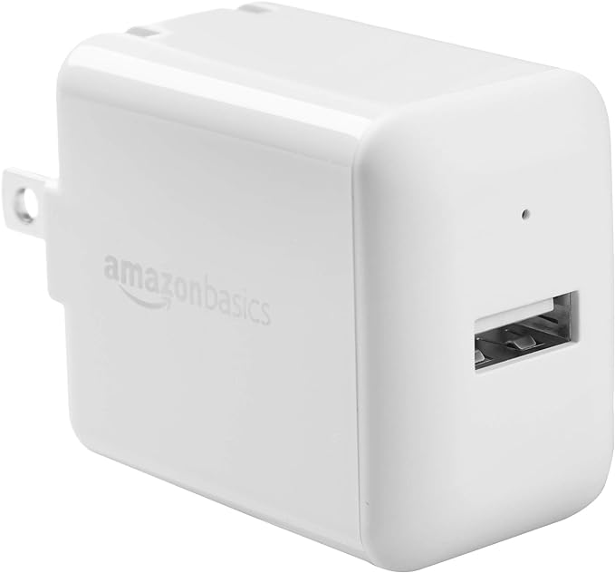 Amazon Basics 24W Two-Port USB-A Wall Charger for Multiple Devices Space-Saving Design 12W 2.4A per Port for iPhone 16/15/14/13/12/11/X Samsung and More Black