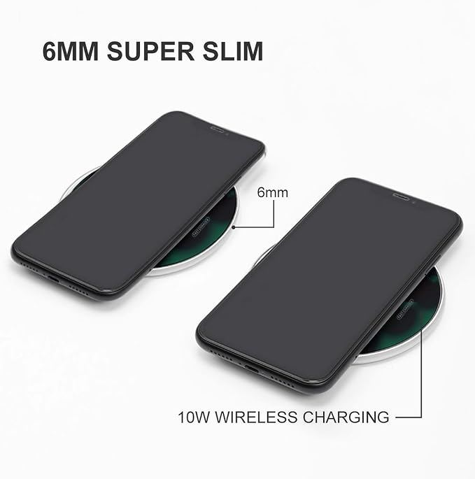 Billiards Wireless Charger 10W Portable Fast Wireless Charging Pad Compatible with Phone Slim Charging Station Lightweight Charger Mat Charging Block for Travel Home Office