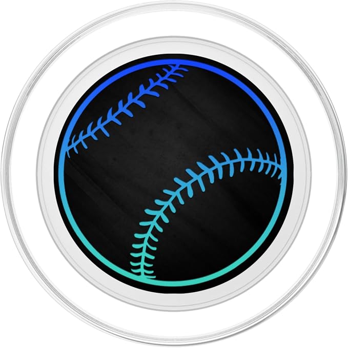 Turquoise Teal Blue Baseball Softball On a Black PopSockets Adhesive PopGrip
