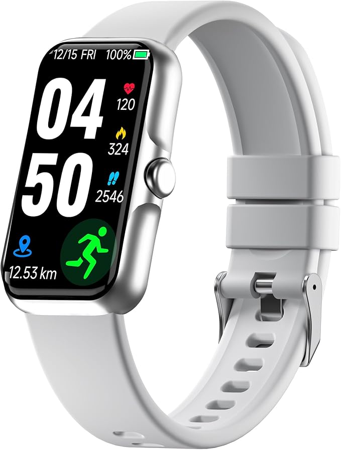 JYUAJOI Fitness Tracker with 24/7 Continuous Heart Rate, Blood Oxygen Monitor, Smart Watch with Sleep Monitor, IP68 Waterproof Activity Tracker Step Counter for Women Men (Gray)