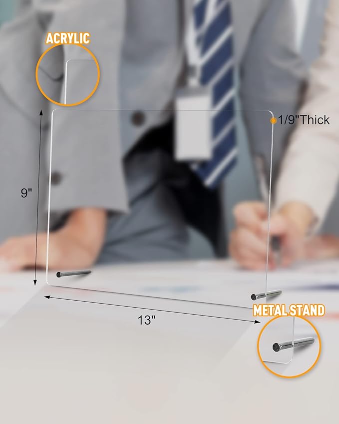 Acrylic Dry Erase Board to Do List Desktop Clear Memo Note Board, 9x13 Tabletop Whiteboard with Stand for Office, Home, School, Includes 6 Dry Erase Markers