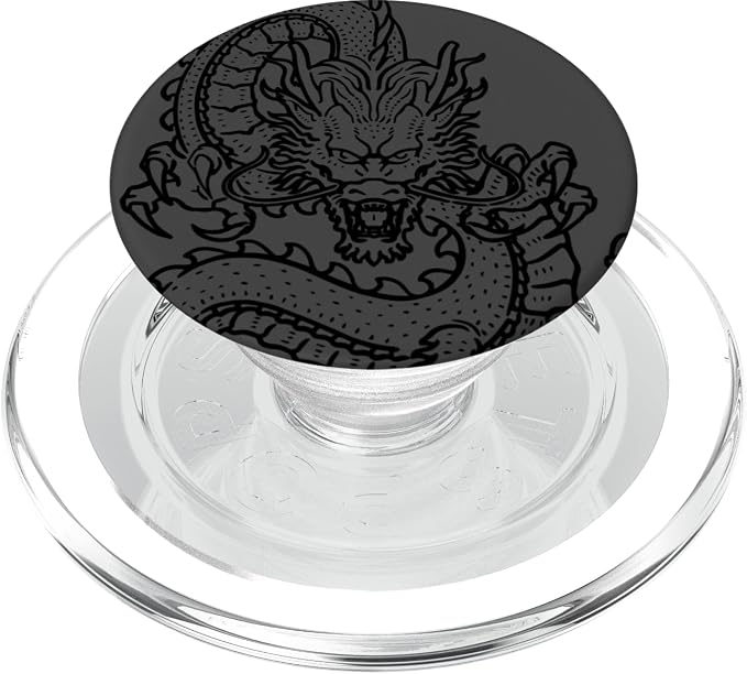 Dragon Art Drawing Design for Dragon Fan PopSockets PopGrip for MagSafe