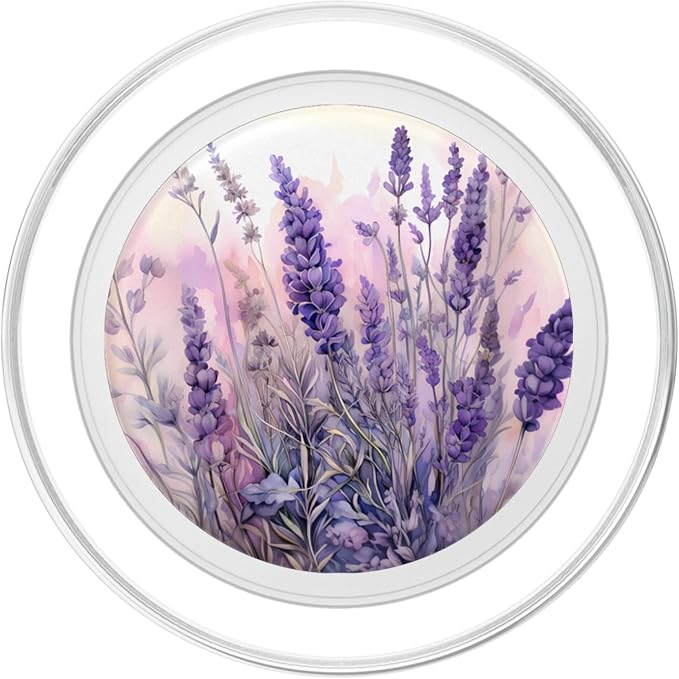 A Lavender Bouquet in Purple Watercolors A Flowery Lavender PopSockets Adhesive PopGrip