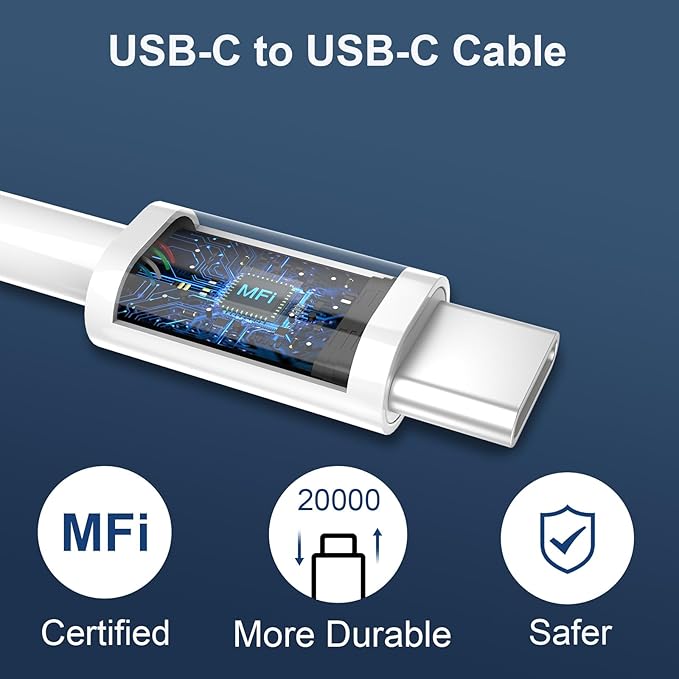 USB C Charger for iPhone 17/16/15 Pro Max Charger Fast Charging 10FT, 20W C Charge Block with USB C to C Cord Cable Compatible for iPhone 17 16 15 Pro Max/17 16 15 Pro/17 16 15 Plus/17 16 15