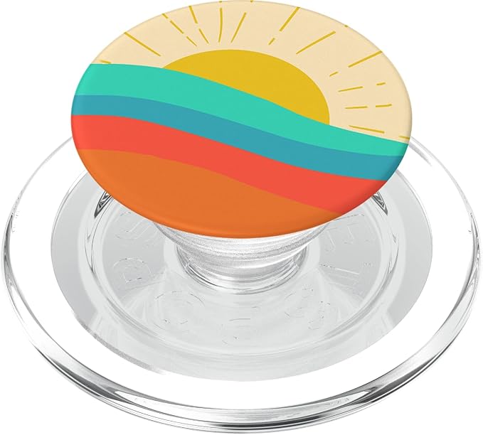 Minimal Sunrise Boho Retro Nature Bohemian Aesthetic Art PopSockets Adhesive PopGrip