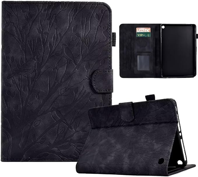 Case for Amazon Fire HD 8 &amp 8 Plus (12th/10th Generation 2024/2022/2020 Release) Pen Holder Premium PU Leather Stand Cover with Smart Auto Wake/Sleep Green Tress