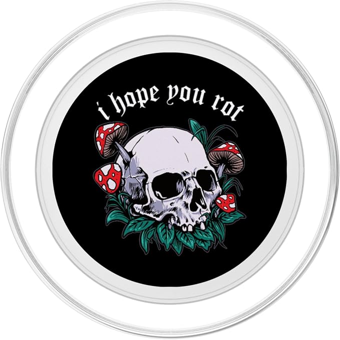 Skull Mushrooms Edgy Alternative Aesthetic E-Girl Goth Witch PopSockets Adhesive PopGrip
