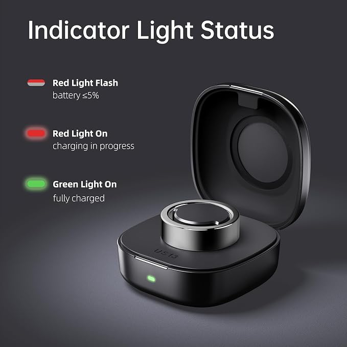 Compatible with Ou-ra Ring Gen3 - Smart Ring Wireless Charger Size 11 600mAh Portable Travel Charging Dock