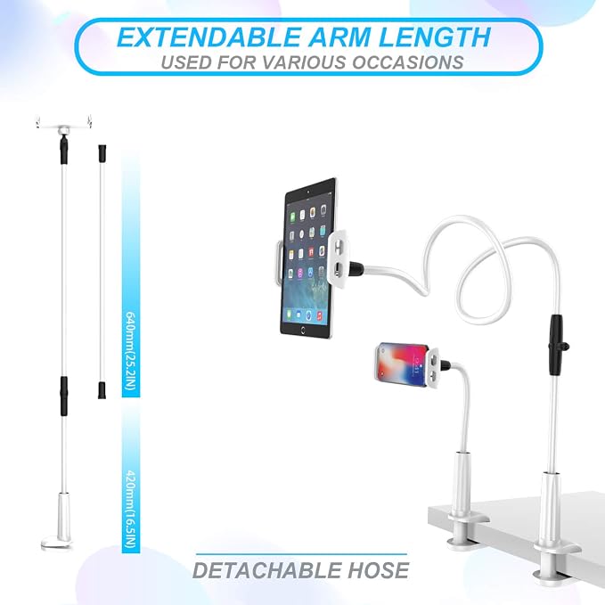 Cell Phone Holder Lamicall Gooseneck Phone Holder : Adjustable Phone Mount Cradle Stand Compatible with Switch Phone 11 Pro XS Max XR X 8 7 6 6s Plus More 4.7-7.9 inch Devices