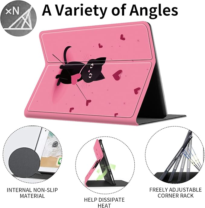 Case for 7 All-New Kindle Paperwhite (12th Generation 2024) and Kindle Colorsoft Signature Edition CoverSlim PU Leather Smart Cases with Auto Wake/Sleep-Black Cat Night Sky