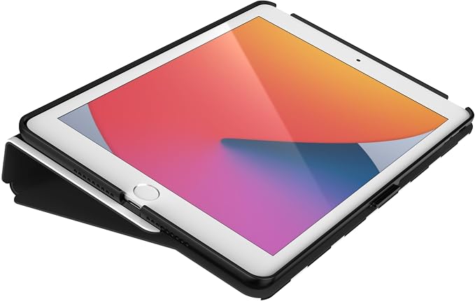 Speck Balance Folio Case for iPad 10.2 Inch (2019-2021) - Drop &amp Camera Protection Slim Multi Range Stand Apple Pencil Holder - Arcadia Navy/Moody Grey