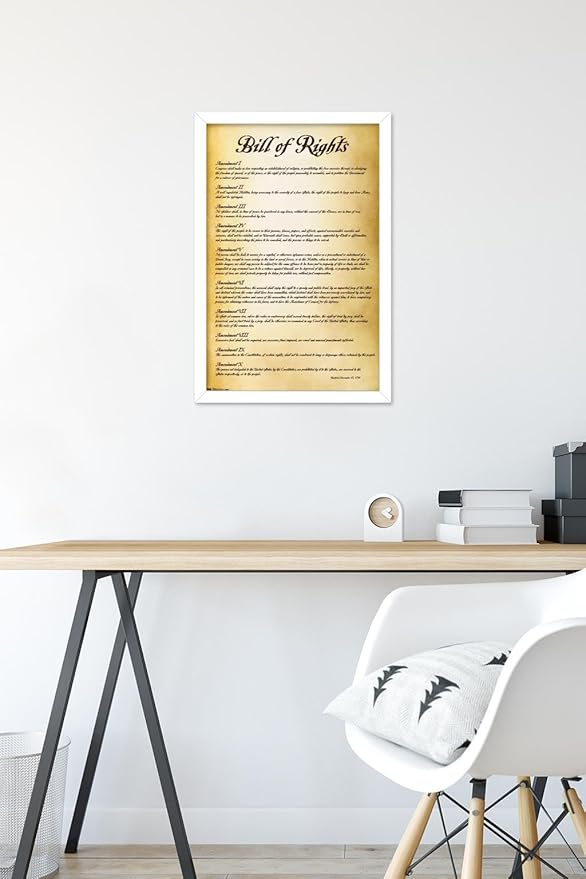 Trends International The United States of America - Bill of Rights Wall Poster, 14.725" x 22.375", White Framed Version