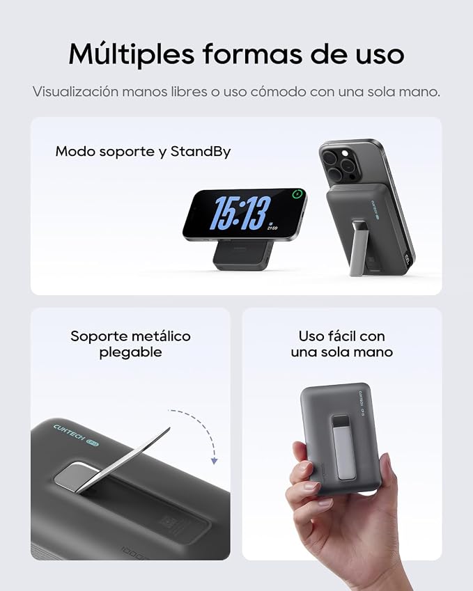 CUKTECH Qi2 Certified 15W Magnetic Power Bank 10000mAh Battery Pack MagSafe Compatible Wireless Portable Charger with 30W USB C Fast Charging for iPhone 17/16/15/14/13/12 (USB-C Cable Included)