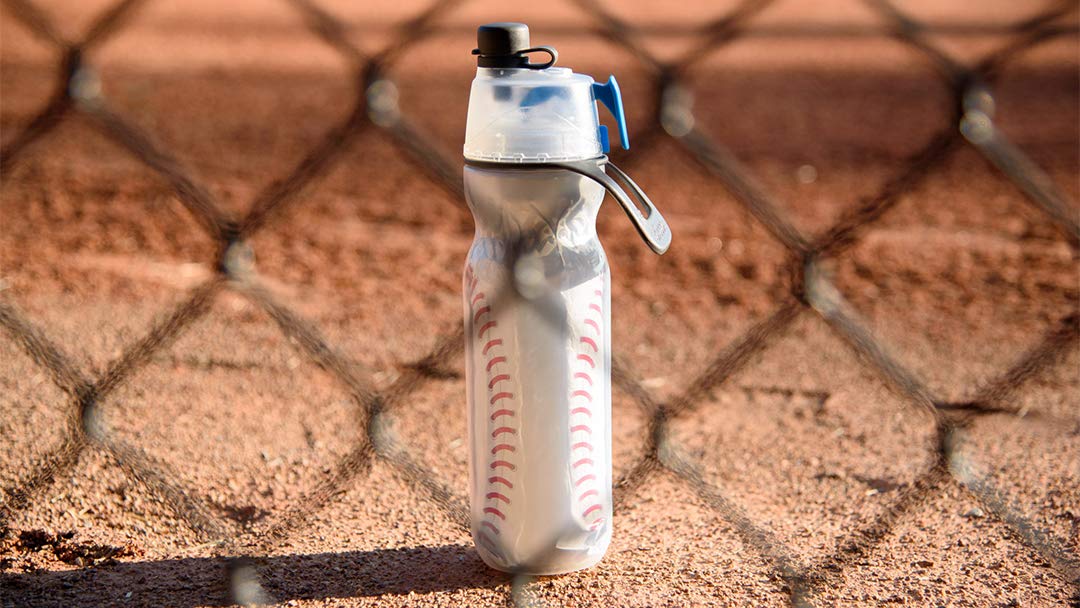 O2COOL Mist N Sip 20 oz Misting Sports Water Bottle 2-Pack Baseball