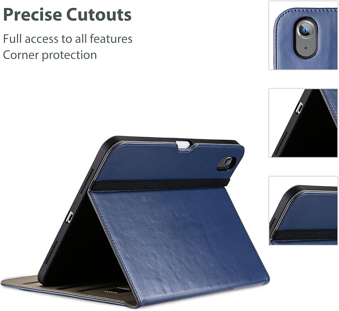 ProCase for iPad A16 11th Generation 11” 2025/iPad 10th Generation 10.9” 2022 with Pencil Holder iPad 11/10 PU Leather Case Business Stand Cover Smart Folio with Hand Strap Front Pocket -Berrypurple