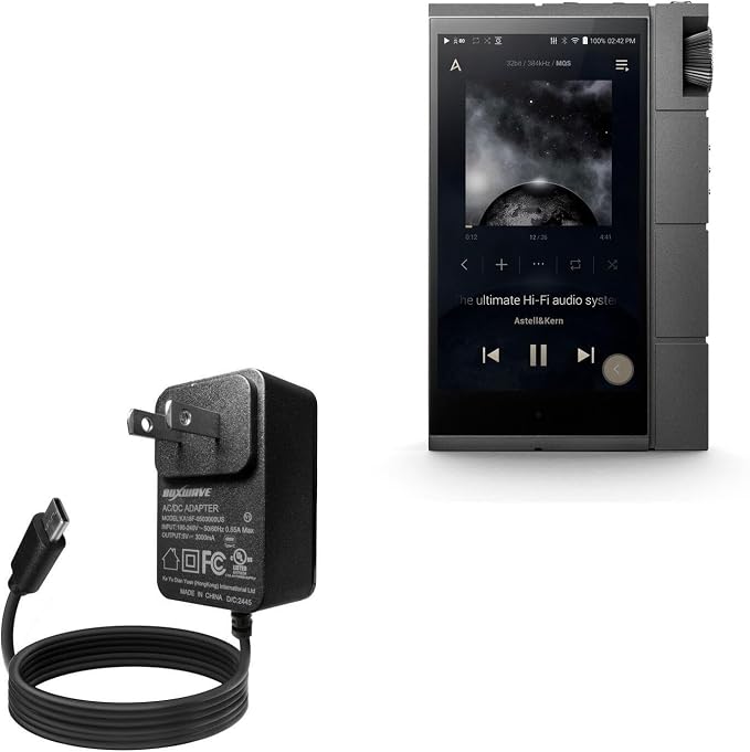 BoxWave Charger Compatible with Astell &amp Kern KANN Cube - Wall Charger Direct (15W) Rapid Charge Your Device with Built-in 3ft Cable
