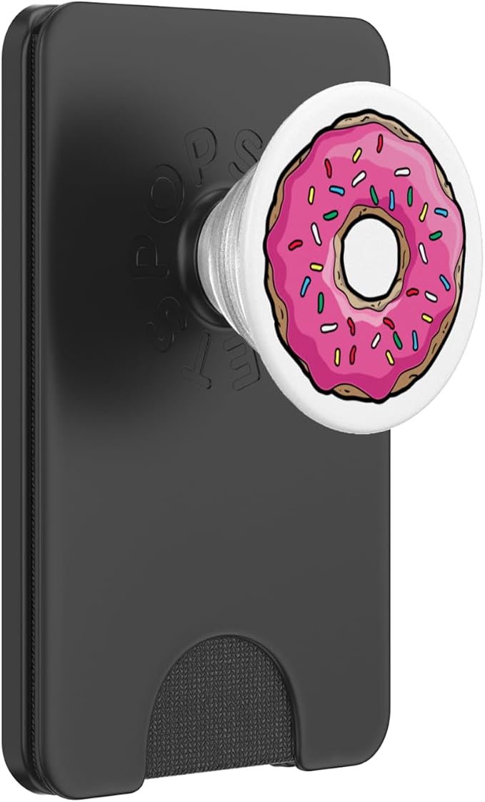 Pink Donut Sprinkles Funny Food Doughnut Lovers PopSockets Adhesive PopGrip