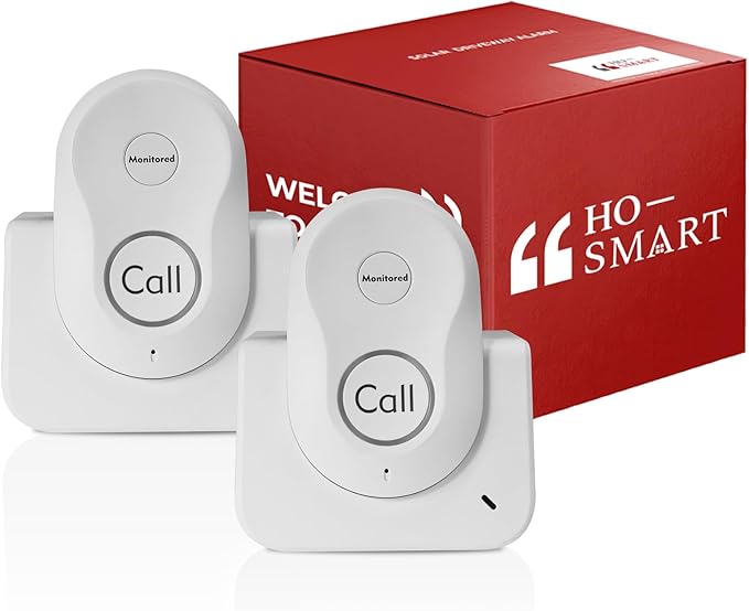 Hosmart Intercoms Wireless for Home, 2024 New Rechargeable Full Duplex Caregiver Pager for Elderly Senior, Two-Way Real-time Talk, Portable Personal Alert, Call/Monitor Button for Home Safety