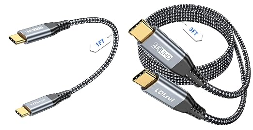 LDLrui 10FT Right Angle USB C Cable 100W PD 20Gbps Data 4K Video | Large Workspaces Commercial Displays Long Distance Routing Flexible Installation Full-Featured USB-C