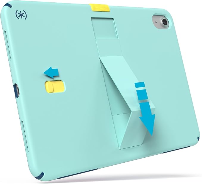 Speck iPad 10.9 Inch Tablet Case and Stand - Scratch Resistant Drop Protection &amp Quick Release Kickstand - for iPad 10th Gen 2022 - StandyShell Black/White