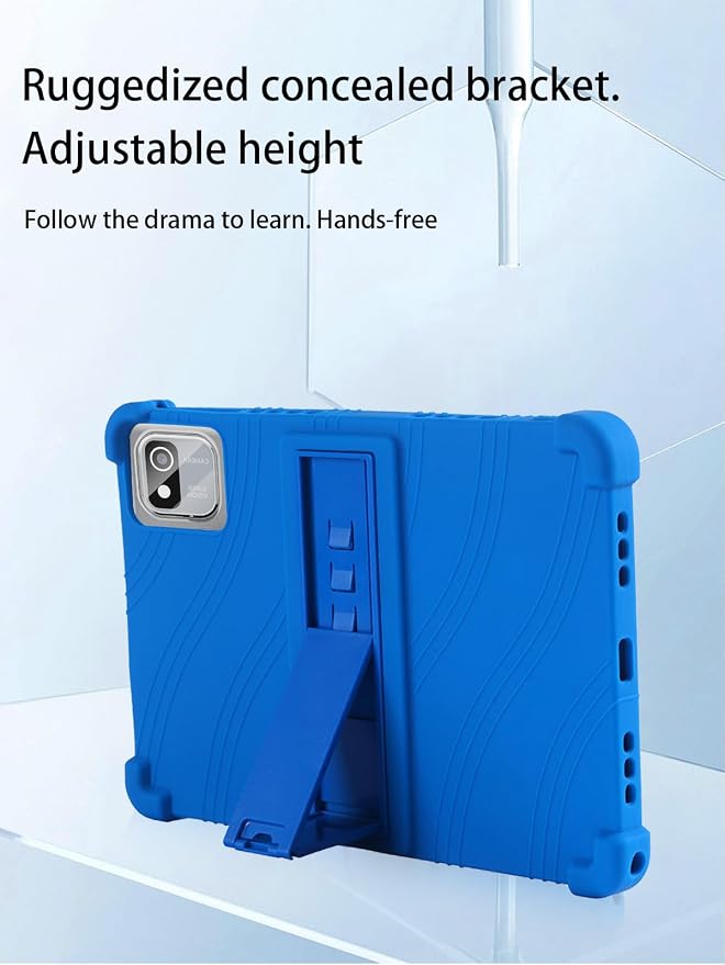 for tabtrust T10B-B Android 14 Gaming Tablet10.1 2.5K Ultra Clear Display Tablet Model CaseSoft Silicone Adjustable Stand Cover Lightweight Kids FriendlyBlack.