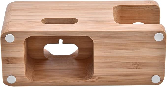 Bamboo Cell phone Charging Station Dock Wood Charging Station Wooden Phone Stand for &amp