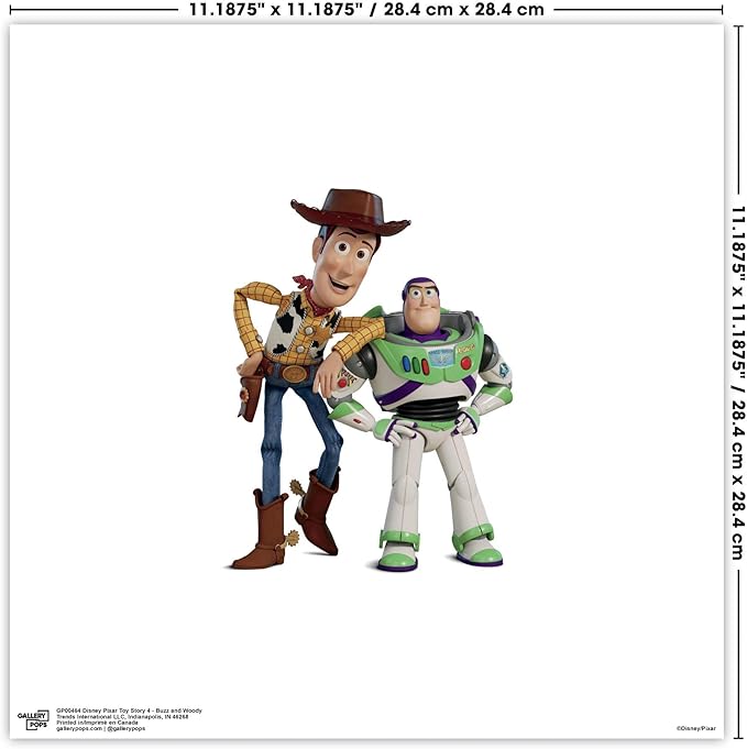 Trends International Gallery Pops Disney Pixar Toy Story 4 - Buzz and Woody Wall Art Wall Poster, 12.00" x 12.00", Unframed Version