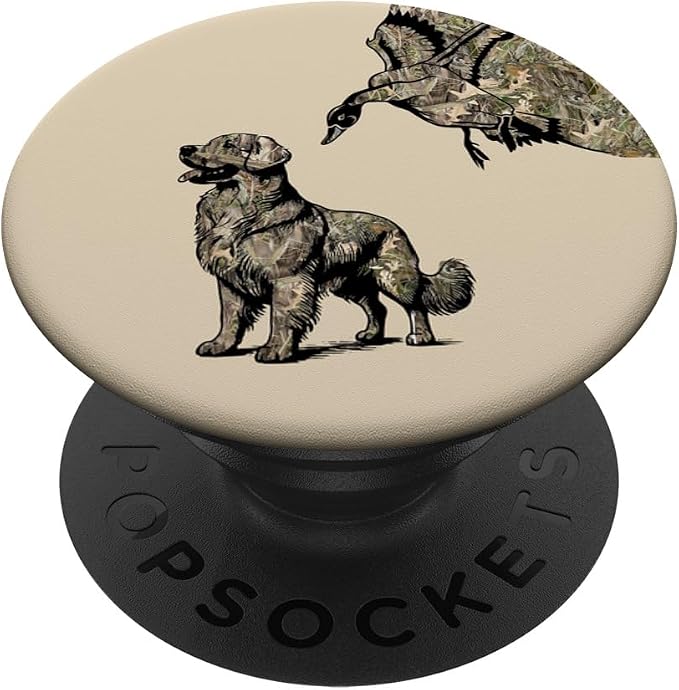 Aesthetic Waterfowl Hunting Camo Duck Hunters with Dog PopSockets Adhesive PopGrip