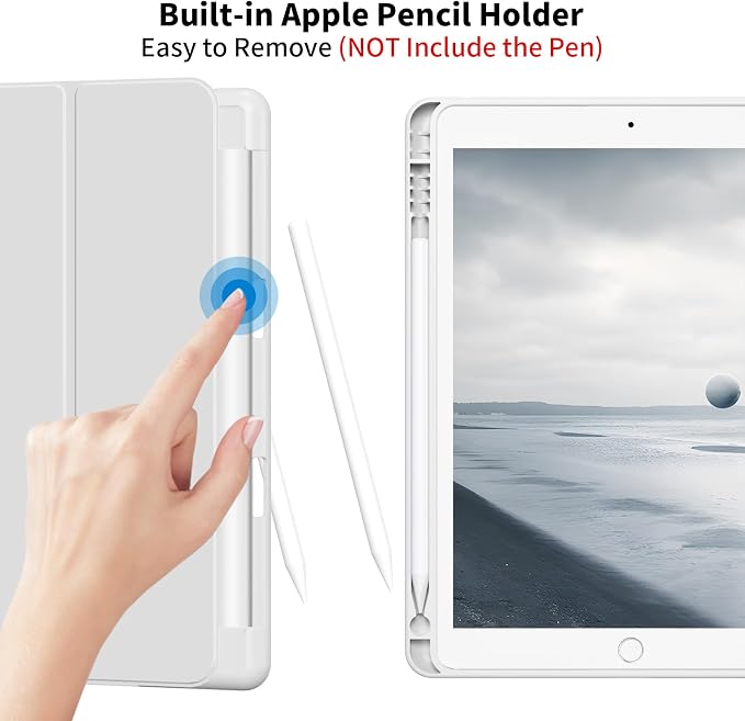 Case for iPad Air 3 (10.5-Inch 2019 3rd Generation) with Pencil Holder Slim Tablet Cover with Soft TPU Back Auto Wake/Sleep for iPad 10.5 Inch Air 3 (Black)