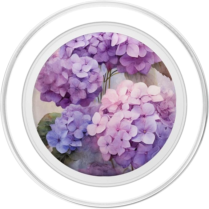 Vintage Floral Purple Hydrangeas Pastel PopSockets MagSafe PopGrip for iPhone