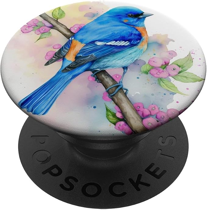 Colorful Blue Bird Watercolor PopSockets Adhesive PopGrip