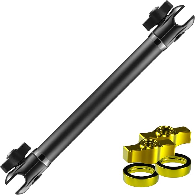 Tackform 10 Long 20mm Ball and Socket Arm DuraLock 20 Series Aluminum Tube Arm | Dual 20mm Sockets and Optional Anti-Theft Knobs | Black