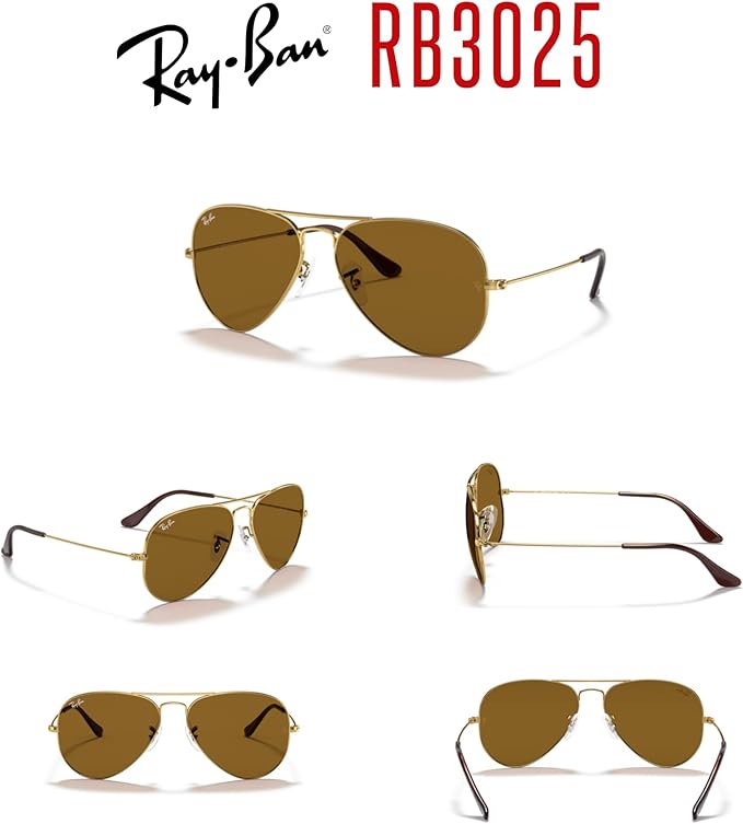 Ray-Ban RB3025 Metal Aviator Sunglasses For Men For Women +BUNDLE with ACCESSORY EYEWEAR KIT